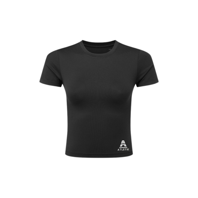 T-shirt court femme noir