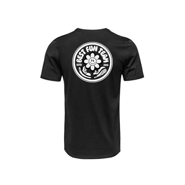 T-shirt unisexe run club flower noir